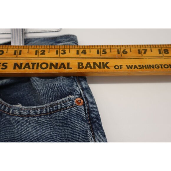 Topshop Blue Distressed High-Rise Mom Jeans W26 L30 Button Fly Denim Pants - Picture 9 of 14